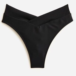 NWT J. Crew Ribbed Black Bikini Bottoms